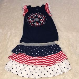 Girls skirt and shirt, size 7/8.